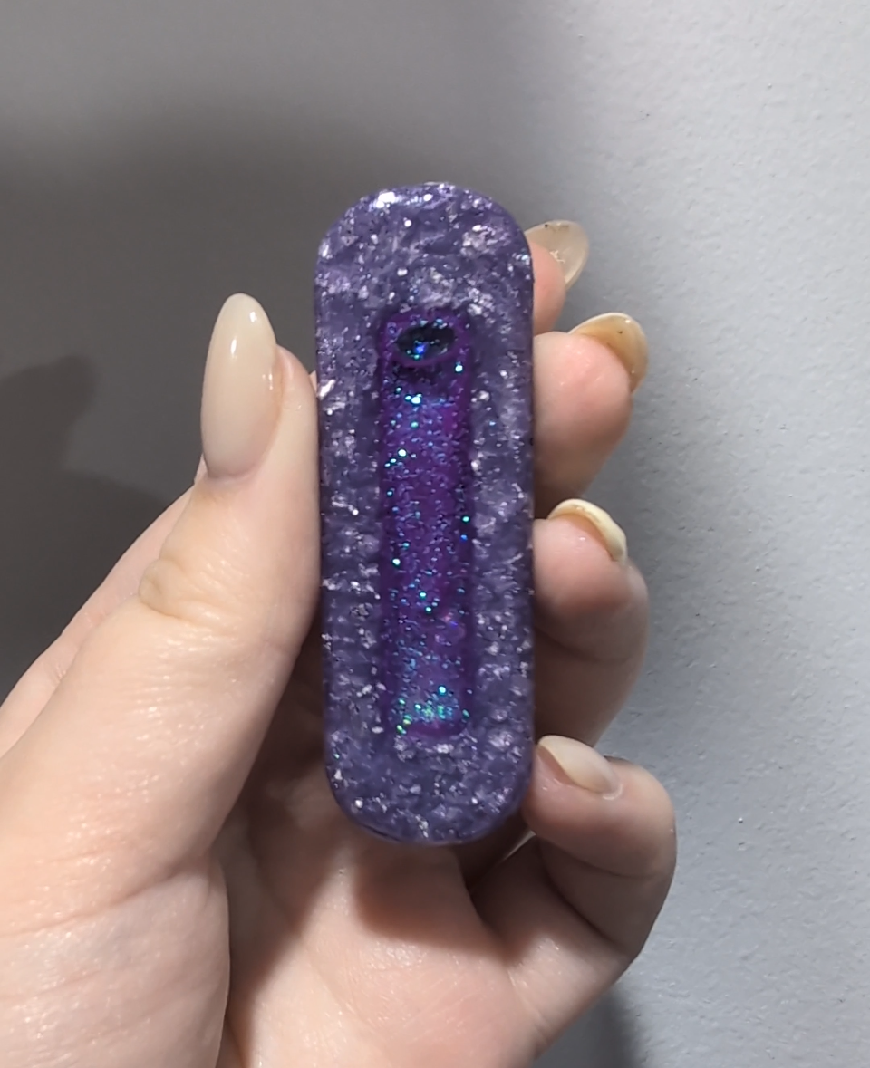 Purple and Silver Shaker Hair Clip