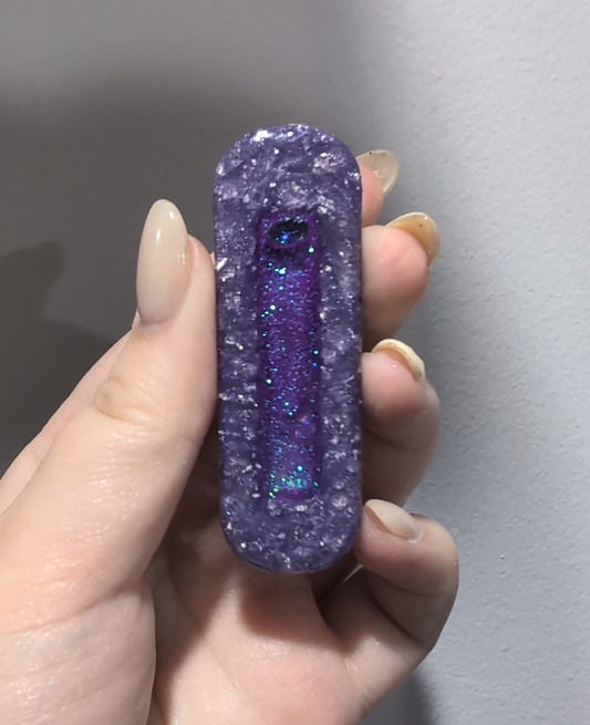 Purple and Silver Shaker Hair Clip