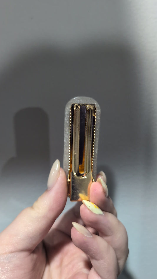 Gold and White Shaker Hair Clip